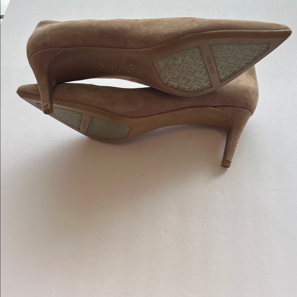 Nine West Women's Beige Suede Heels - Picture 9 of 10